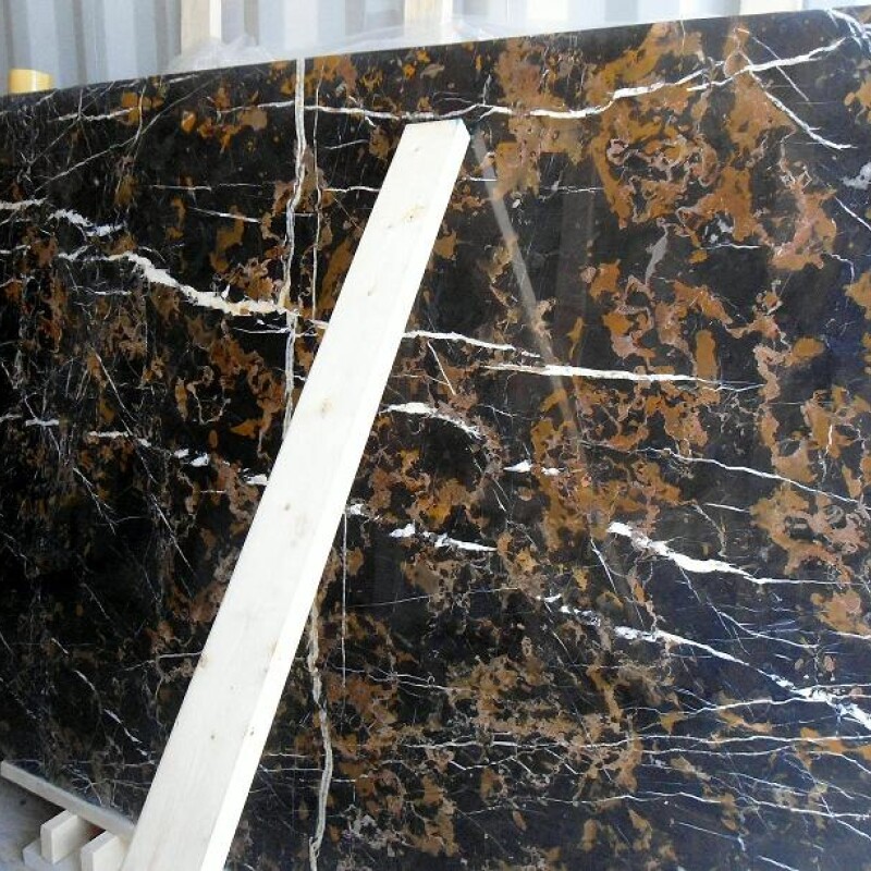 Мраморный слэб BLACK AND GOLD 20 мм
